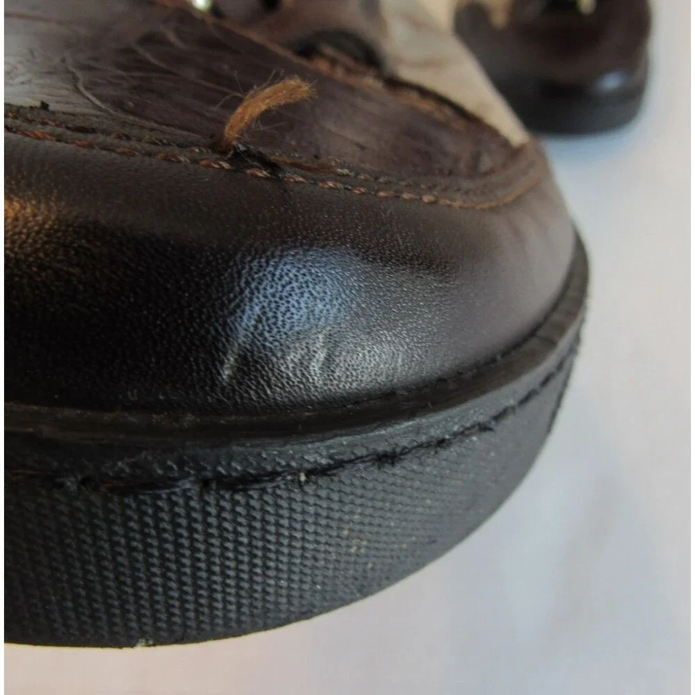 Mauri Brown Taupe Alligator Leather High Top Shoes 8835 Size 45 EU 11.5 US VTG